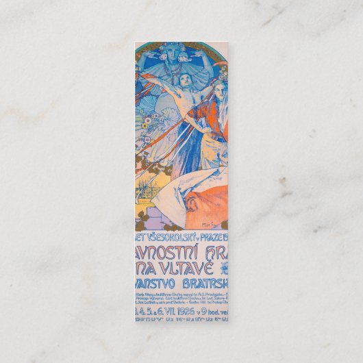 Alphonse Mucha für das Sokol Festival (1926) Mini Visitenkarte (Rückseite)