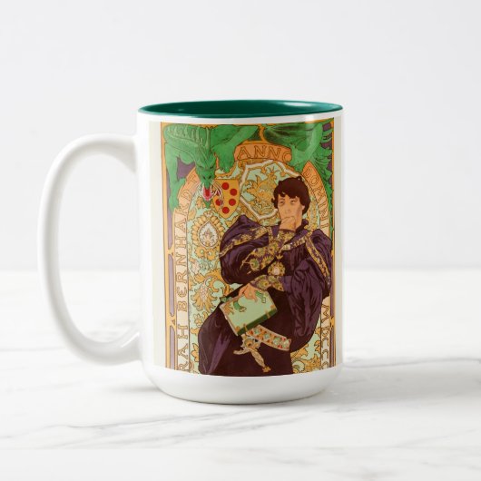 Alphonse Mucha Fürst und Drache Zweifarbige Tasse (Links)