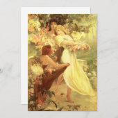 Alphonse Mucha Geist der Frühlingseinladungen Einladung (Vorne/Hinten)