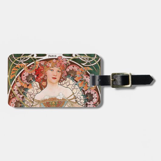 Alphonse Mucha Gepäckanhänger (Vorderseite horizontal)