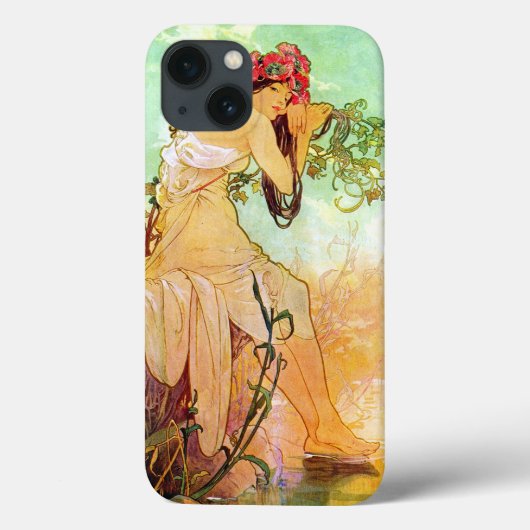 Alphonse Mucha Girl am Teich Case-Mate iPhone Hülle (Rückseite)