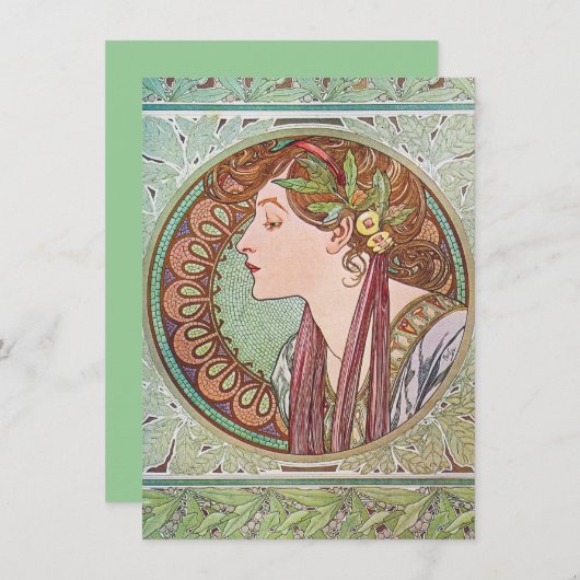 Alphonse Mucha Goddess Art Einladung (Vorne/Hinten)