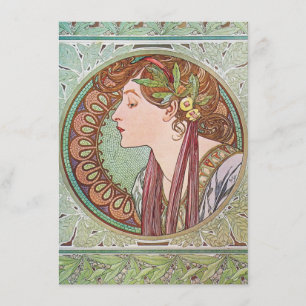 Alphonse Mucha Goddess Art Einladung