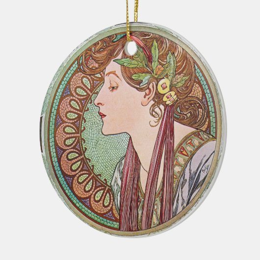 Alphonse Mucha Goddess Art Keramikornament (Links)