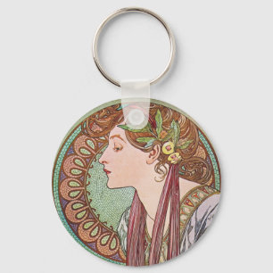 Alphonse Mucha Goddess Art Schlüsselanhänger
