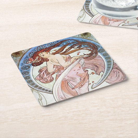 Alphonse Mucha Goddess Rechteckiger Pappuntersetzer (angewinkelt)