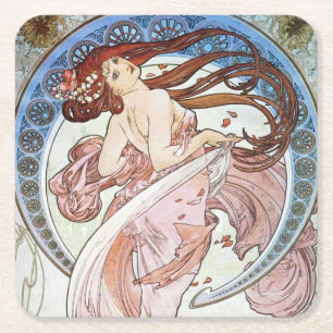 Alphonse Mucha Göttin Rechteckiger Pappuntersetzer