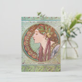 Alphonse Mucha Göttinnen Kunst Einladung (Stehend Vorderseite)