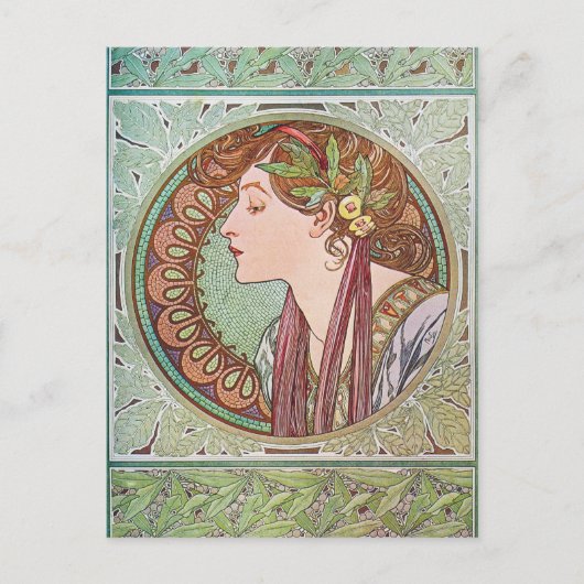 Alphonse Mucha Göttinnen-Kunst Postkarte (Vorderseite)
