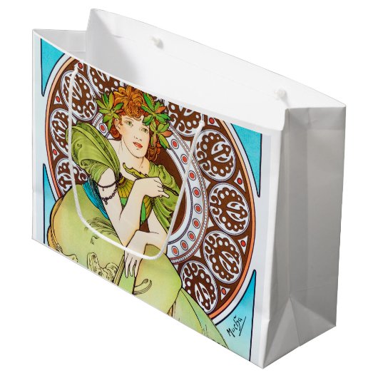 Alphonse Mucha Große Geschenktüte (Vorderseite Schrägansicht)