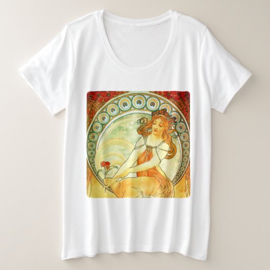 Alphonse Mucha Große Größe T-Shirt (Design vorne)