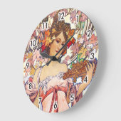 Alphonse Mucha Große Wanduhr (Winkel)