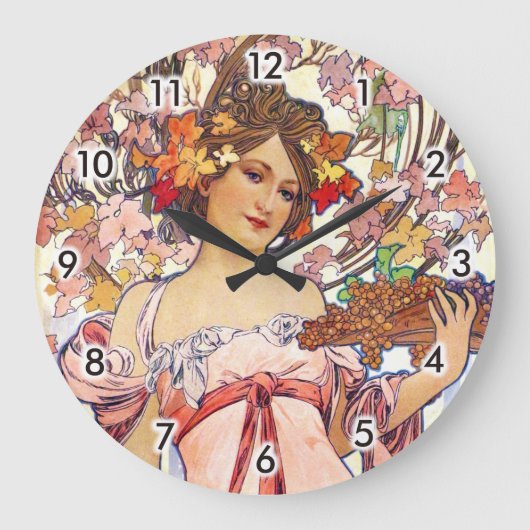 Alphonse Mucha Große Wanduhr (Vorderseite)