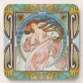 Alphonse Mucha harter Kunststoff-Untersetzer Set v Getränkeuntersetzer (Vorderseite)
