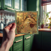 Alphonse Mucha Herbstsaison Jugendstil Vintag Fliese