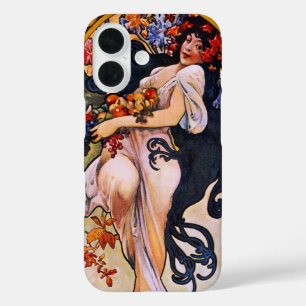 Alphonse Mucha Herbstsaison, Vintage Art Nouveau iPhone 16 Hülle