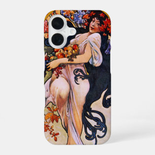 Alphonse Mucha Herbstsaison, Vintage Art Nouveau iPhone 16 Hülle