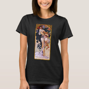 Alphonse Mucha Herbstsaison, Vintage Art Nouveau T-Shirt