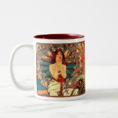 Alphonse Mucha Hübsche Lady Coffee Tasse (Links)