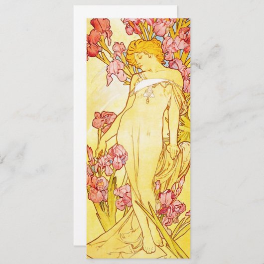 Alphonse Mucha Iris Einladungen (Vorne/Hinten)