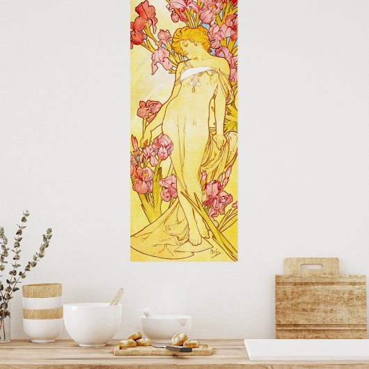 Alphonse Mucha Iris Poster (Küche)