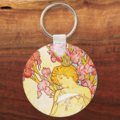 Alphonse Mucha Iris Schlüsselanhänger (Vorderseite)
