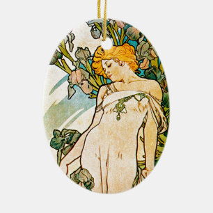 Alphonse Mucha - Iris WB Keramik Ornament