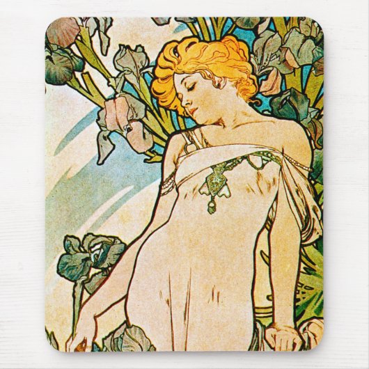 Alphonse Mucha - Iris WB Mousepad (Vorne)
