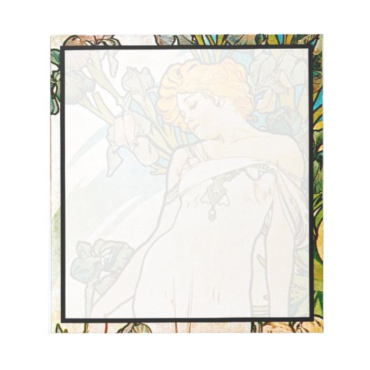 Alphonse Mucha - Iris WB Notizblock (Vorderseite)