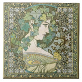 Alphonse Mucha IVY 1901 Jugendstil Vintag Fliese (Vorderseite)