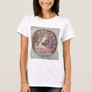 Alphonse Mucha Ivy Art Nouveau Shirt Top T - Shirt
