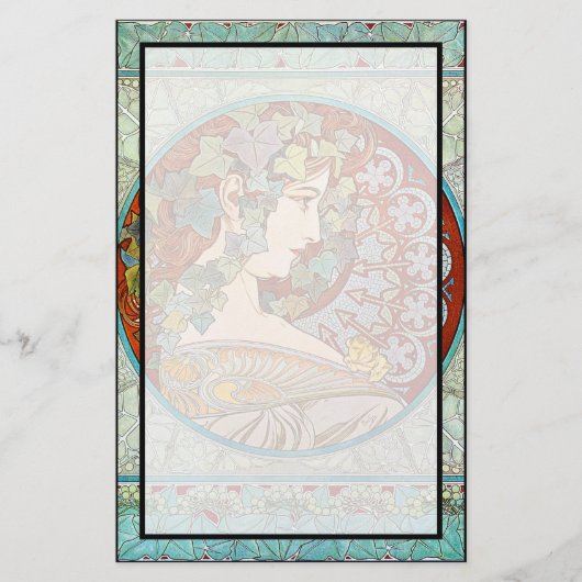 Alphonse Mucha Ivy Briefpapier (Vorderseite)
