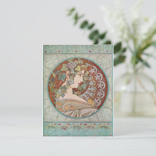 Alphonse Mucha - Ivy Dankeskarte (Stehend Vorderseite)