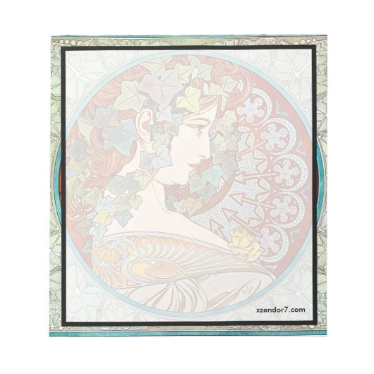 Alphonse Mucha Ivy Notizblock (Vorderseite)