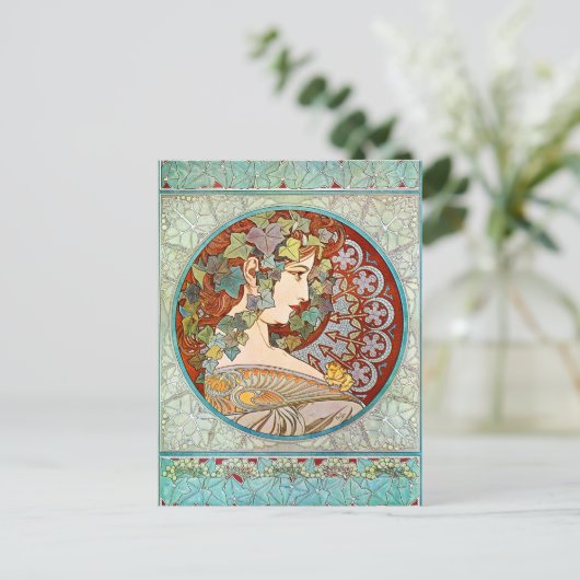 Alphonse Mucha Ivy Postkarte (Stehend Vorderseite)