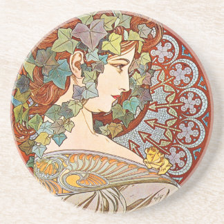 Alphonse Mucha Ivy Sandstein Untersetzer
