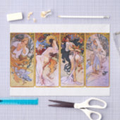 Alphonse Mucha | Jahreszeiten - 1897 Seidenpapier (Handwerk)