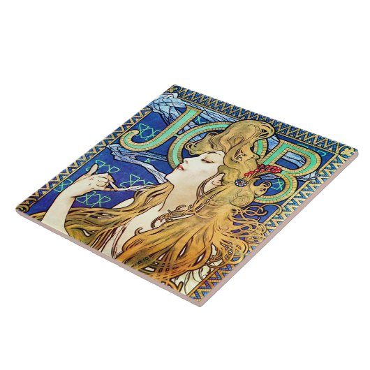 Alphonse Mucha JOB Fliese (Seite)