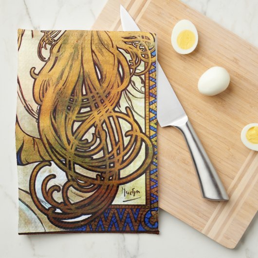 Alphonse Mucha JOB Handtuch (Viertel Falte)