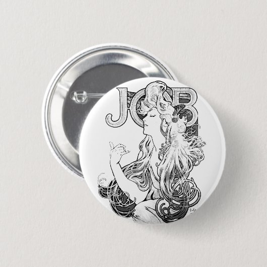 Alphonse Mucha JOB ISOGS Button (Vorne & Hinten)