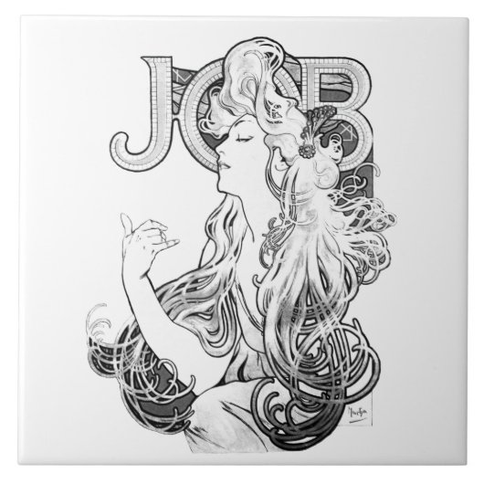 Alphonse Mucha JOB ISOGS Fliese (Vorderseite)