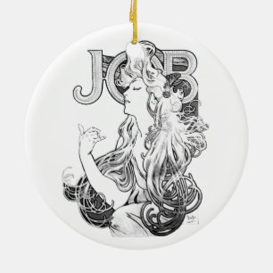 Alphonse Mucha JOB ISOGS Keramik Ornament