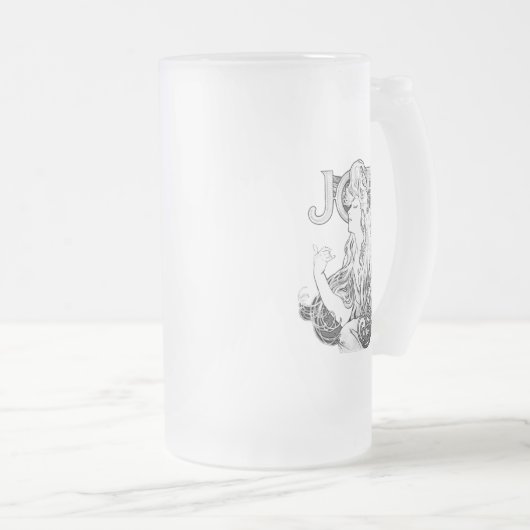 Alphonse Mucha JOB ISOGS Mattglas Bierglas (VorderseiteRechts)