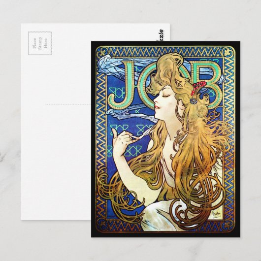 Alphonse Mucha JOB Postkarte (Vorne/Hinten)