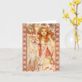 Alphonse Mucha Johanna von Orléans Notizkarte Karte (Gelbe Blume)