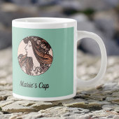 Alphonse Mucha Jugendstil-Frau mit Blume Jumbo-Tasse