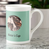 Alphonse Mucha Jugendstil-Frau mit Blume Porzellantasse