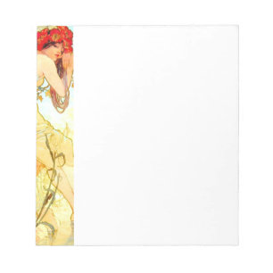 Alphonse Mucha Jugendstil Sommer aktualisiert Notizblock