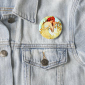 Alphonse Mucha Jugendstil Sommer Button (Beispiel)