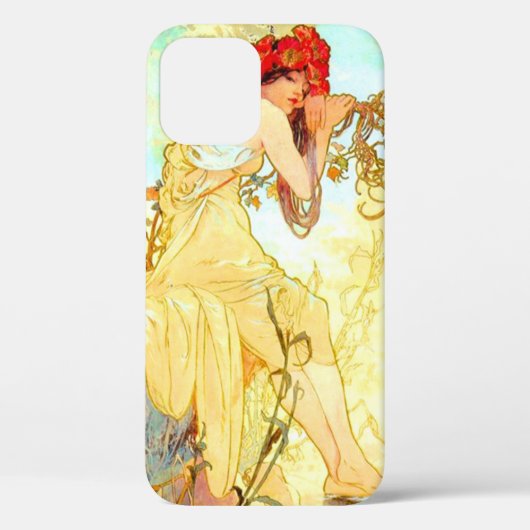 Alphonse Mucha Jugendstil Sommer Case-Mate iPhone Hülle (Rückseite)